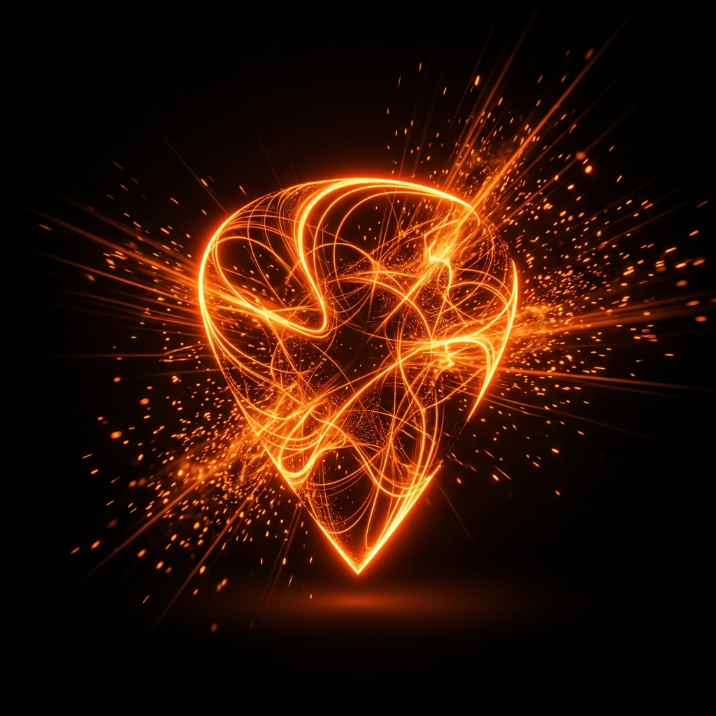Neon Orange Abstract Plectrum - Perfecte Muziekbeleving